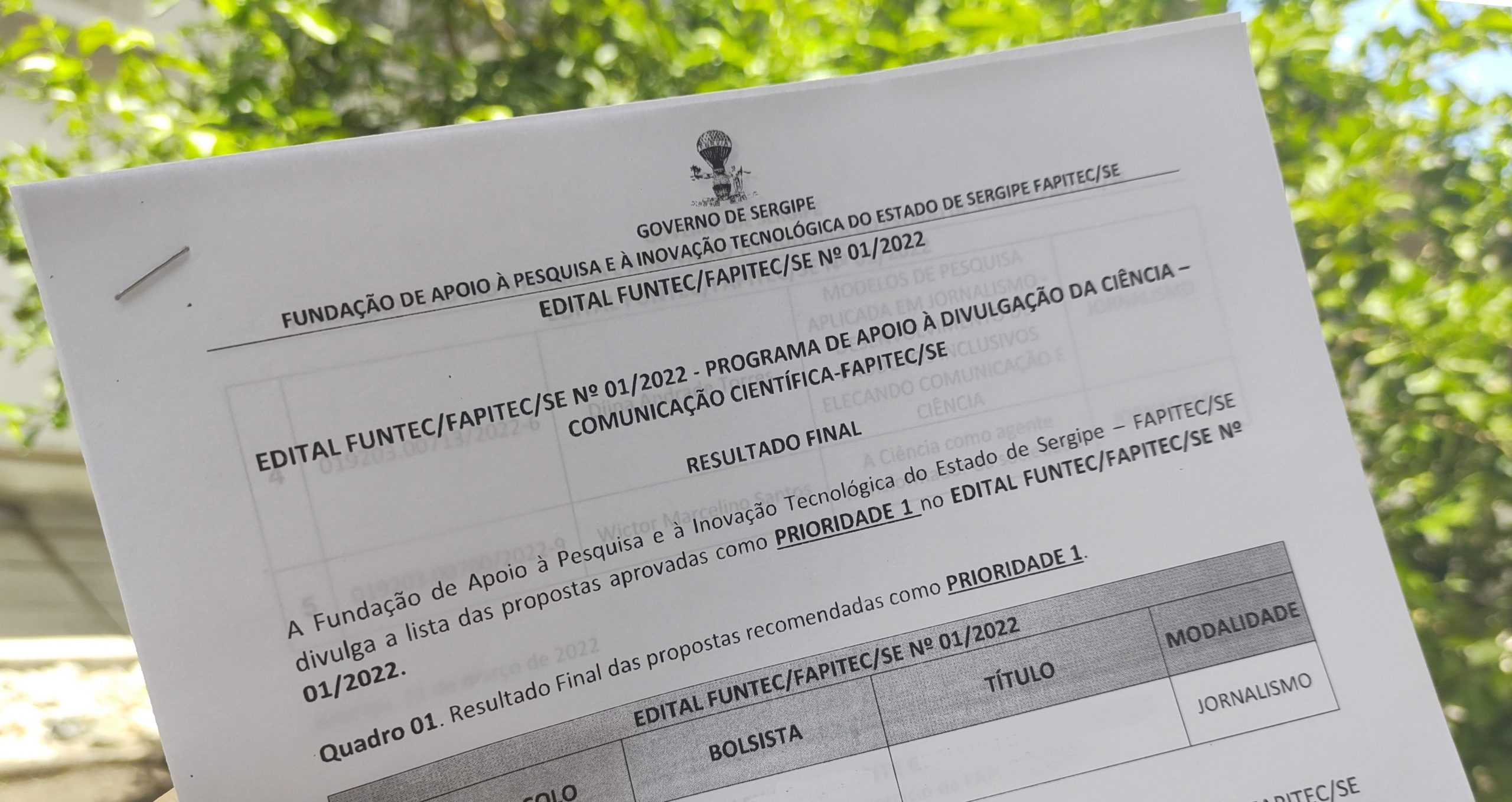 Fapitec divulga resultado de edital de Apoio à Divulgação da Ciência