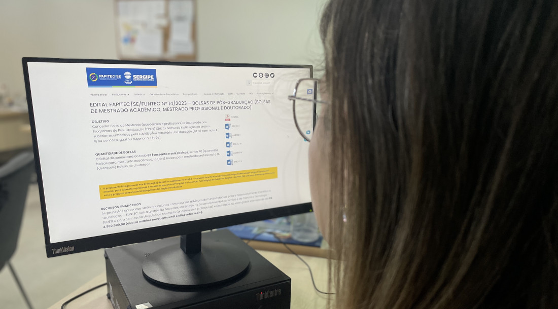 Fapitec/SE lança edital para bolsas de Mestrado e Doutorado